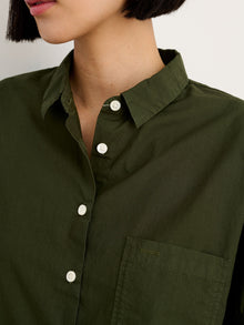 Women | Jo Shirt | Cotton Poplin Pine Needle