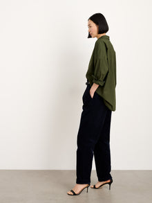 Women | Jo Shirt | Cotton Poplin Pine Needle