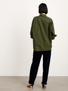 Women | Jo Shirt | Cotton Poplin Pine Needle