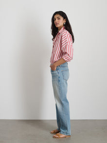 Women | Jo Shirt | Positano Stripe Red x Off White