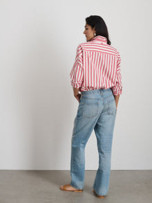 Women | Jo Shirt | Positano Stripe Red x Off White