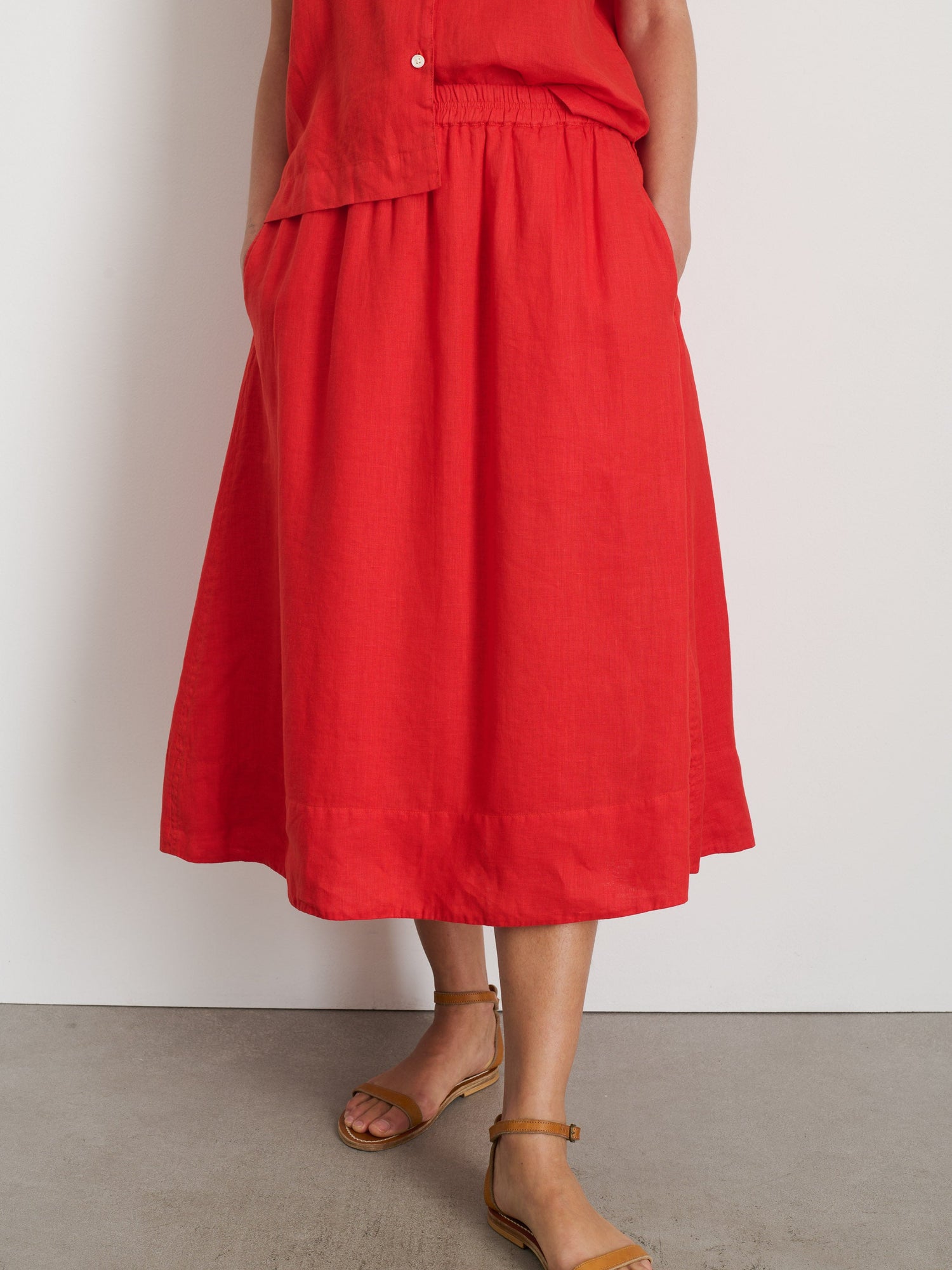 Women | Maddie Skirt | Linen Chili
