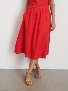 Women | Maddie Skirt | Linen Chili