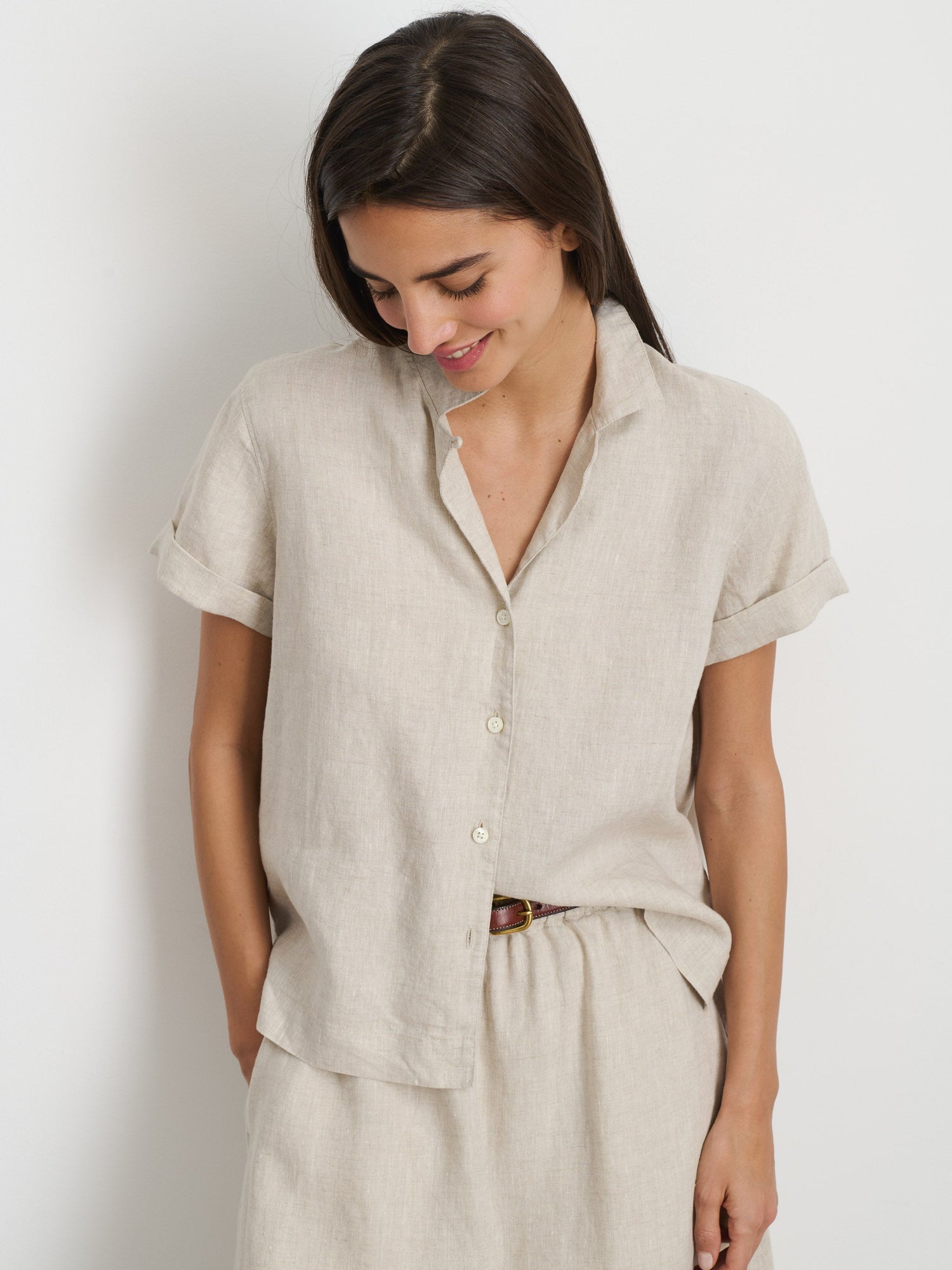 Women | Maddie Camp Shirt | Flax Linen Flax