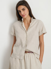 Women | Maddie Camp Shirt | Flax Linen Flax
