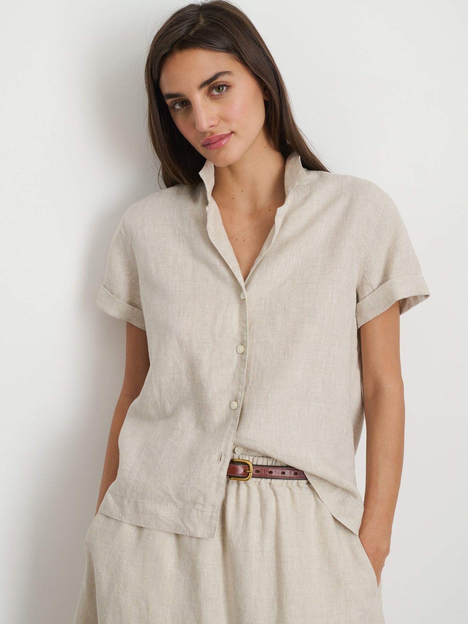 Women | Maddie Camp Shirt | Flax Linen Flax