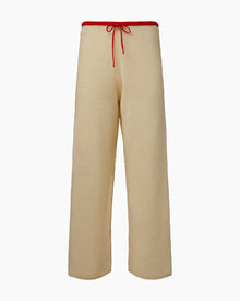 Womens | Linen Knit Drawstring Pant | Cream/Poinciana