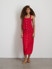 Women | Zoe Tank | Linen Red