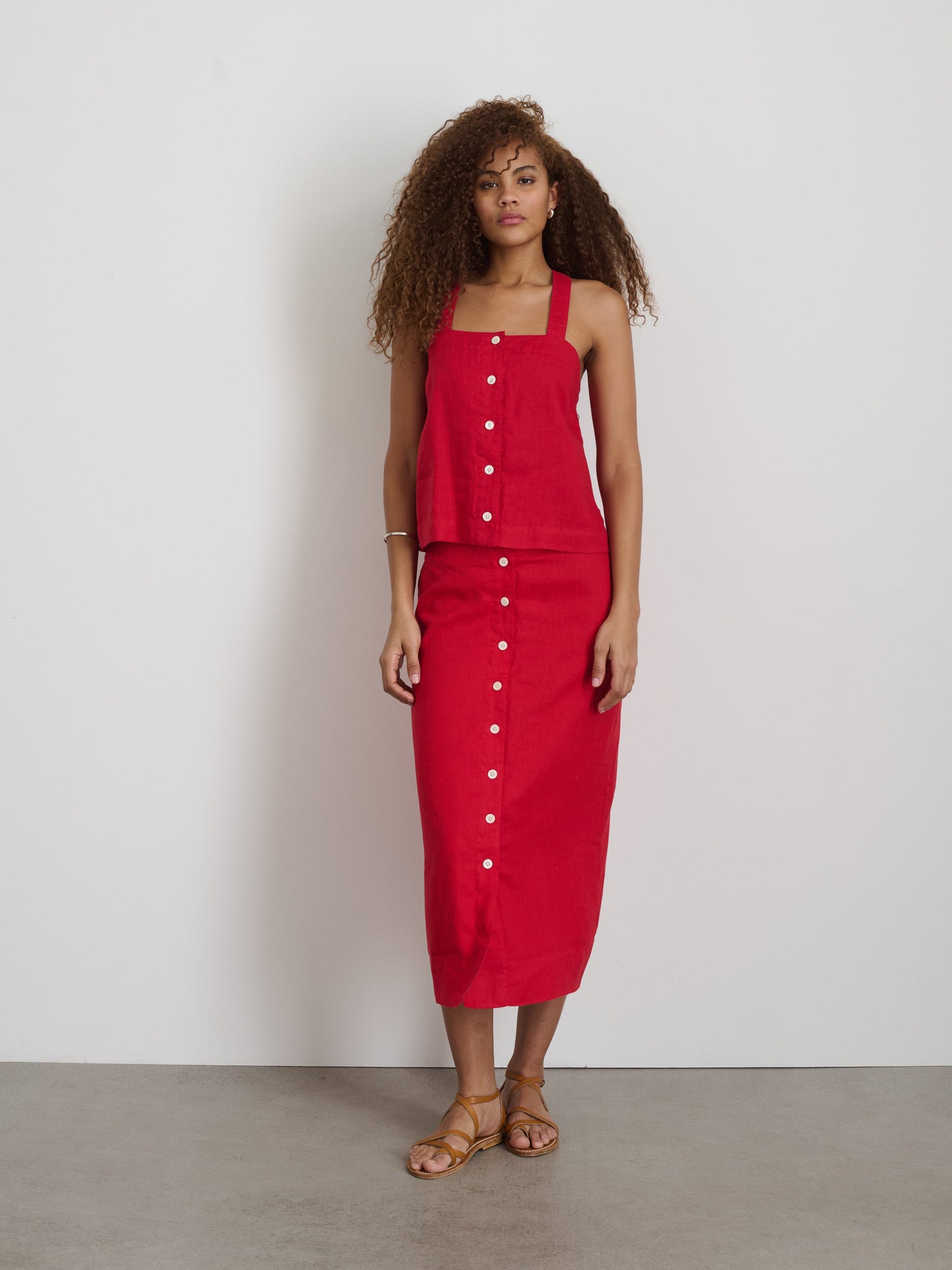 Women | Zoe Tank | Linen Red