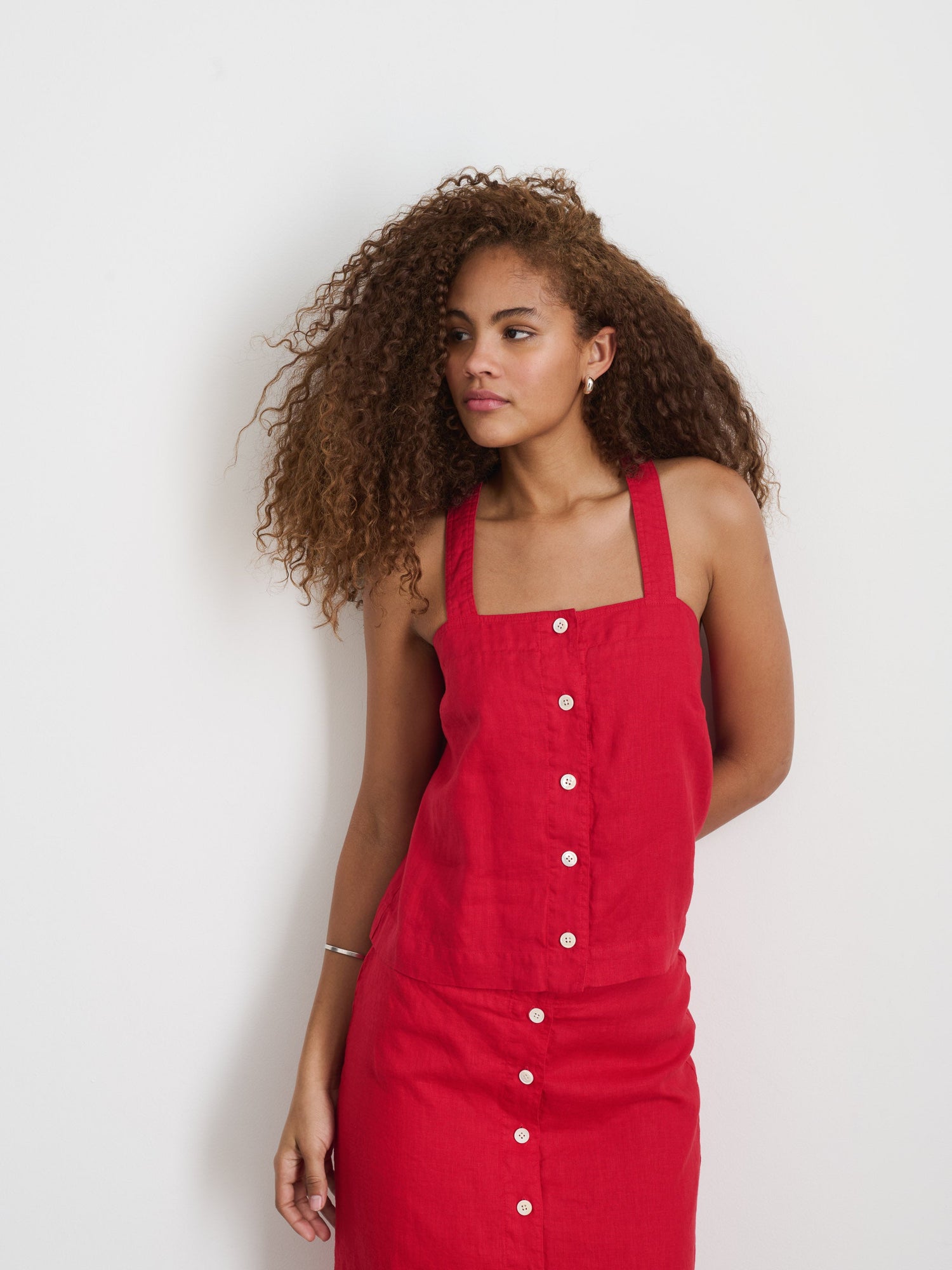 Women | Zoe Tank | Linen Red