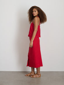 Women | Zoe Tank | Linen Red