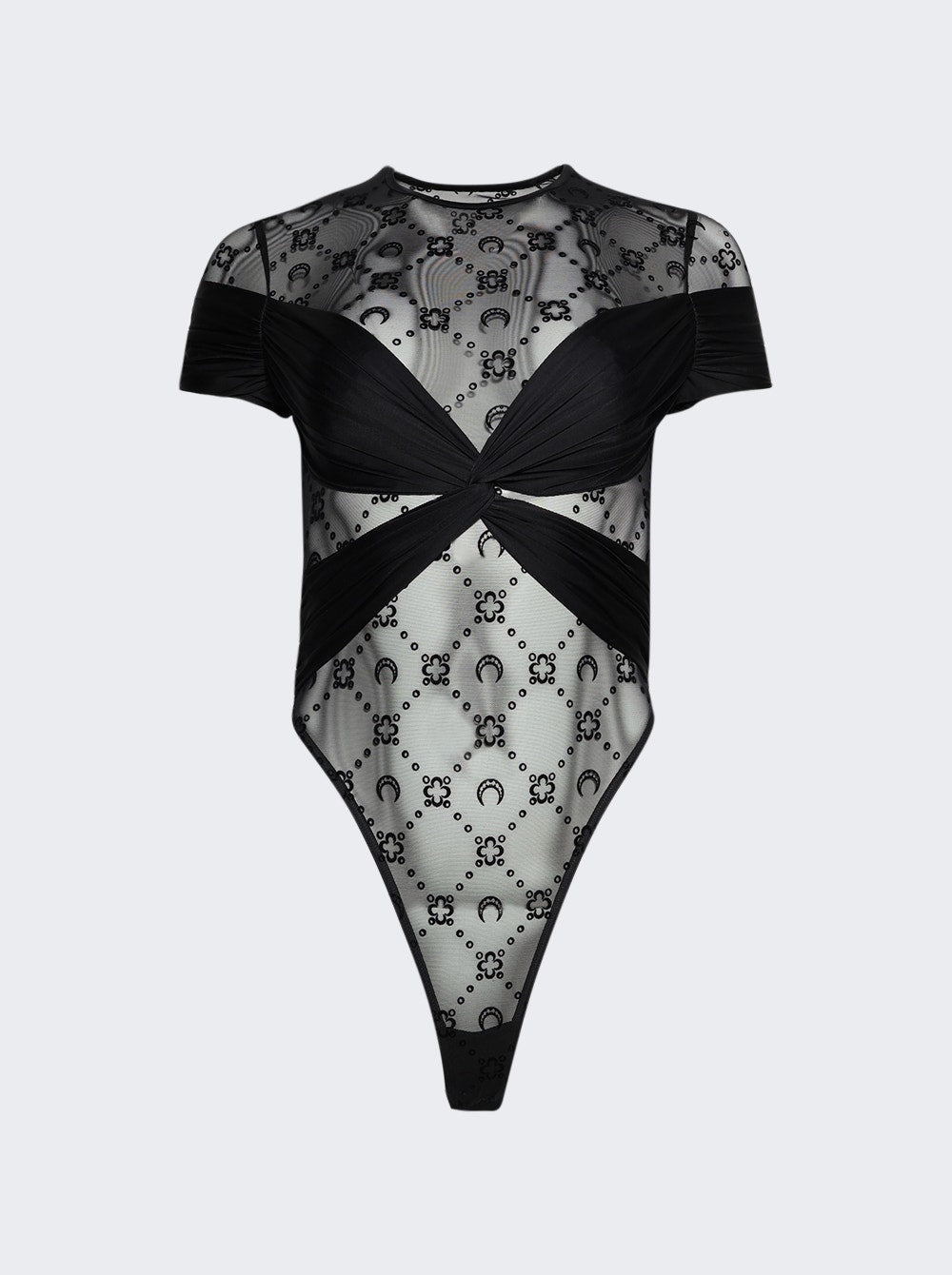 Women | Marine Serre | Draped Jersey Bodysuit Black