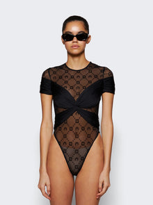 Women | Marine Serre | Draped Jersey Bodysuit Black