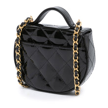 Chanel | Pre-Owned Mini CC Quilted Patent Leather Top Handle Clutch with Chain | Black