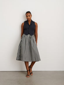 Women | Gingham Skirt | Black Gingham