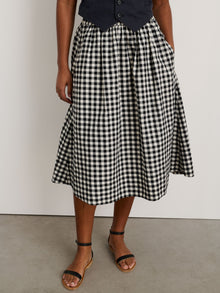 Women | Gingham Skirt | Black Gingham