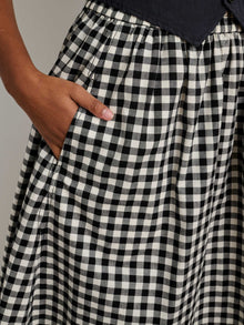 Women | Gingham Skirt | Black Gingham