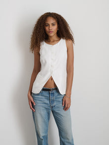 Women | Anna Vest | Linen Off White