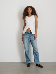 Women | Anna Vest | Linen Off White