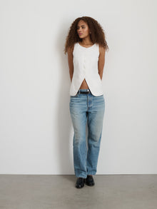 Women | Anna Vest | Linen Off White