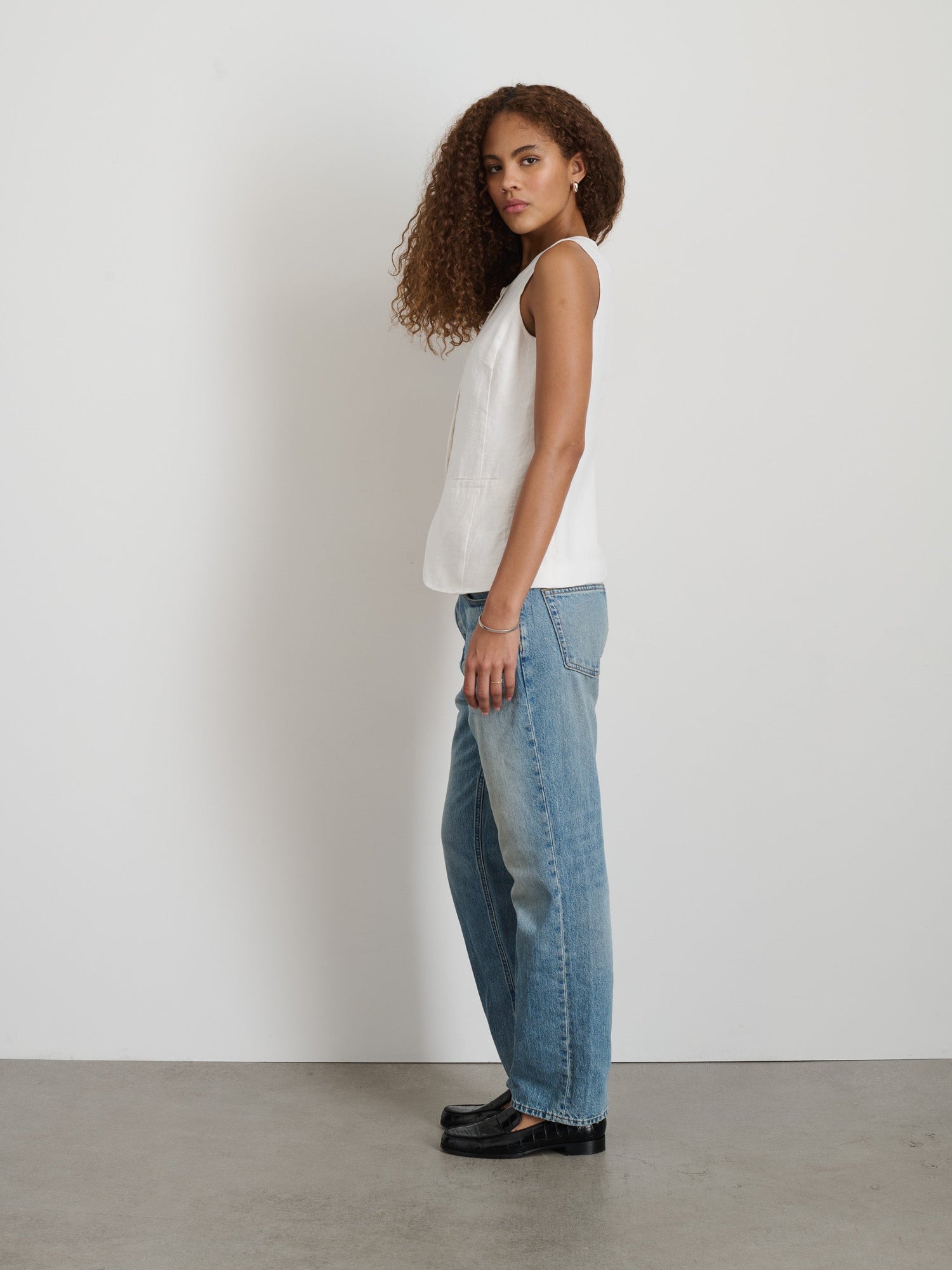 Women | Anna Vest | Linen Off White