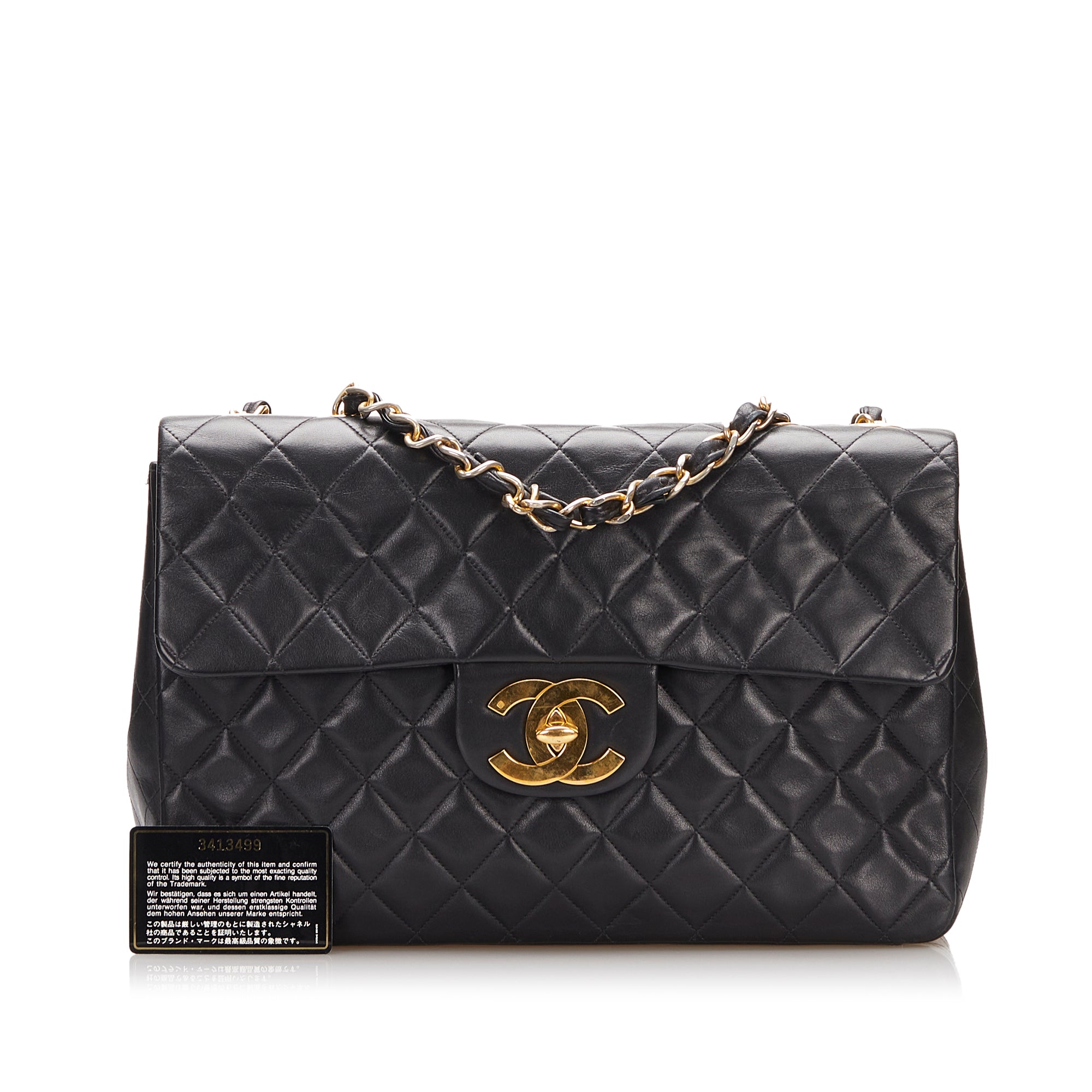 Chanel Pre-Owned Maxi XL Classic Lambskin Single Flap | Women | Black (V4)