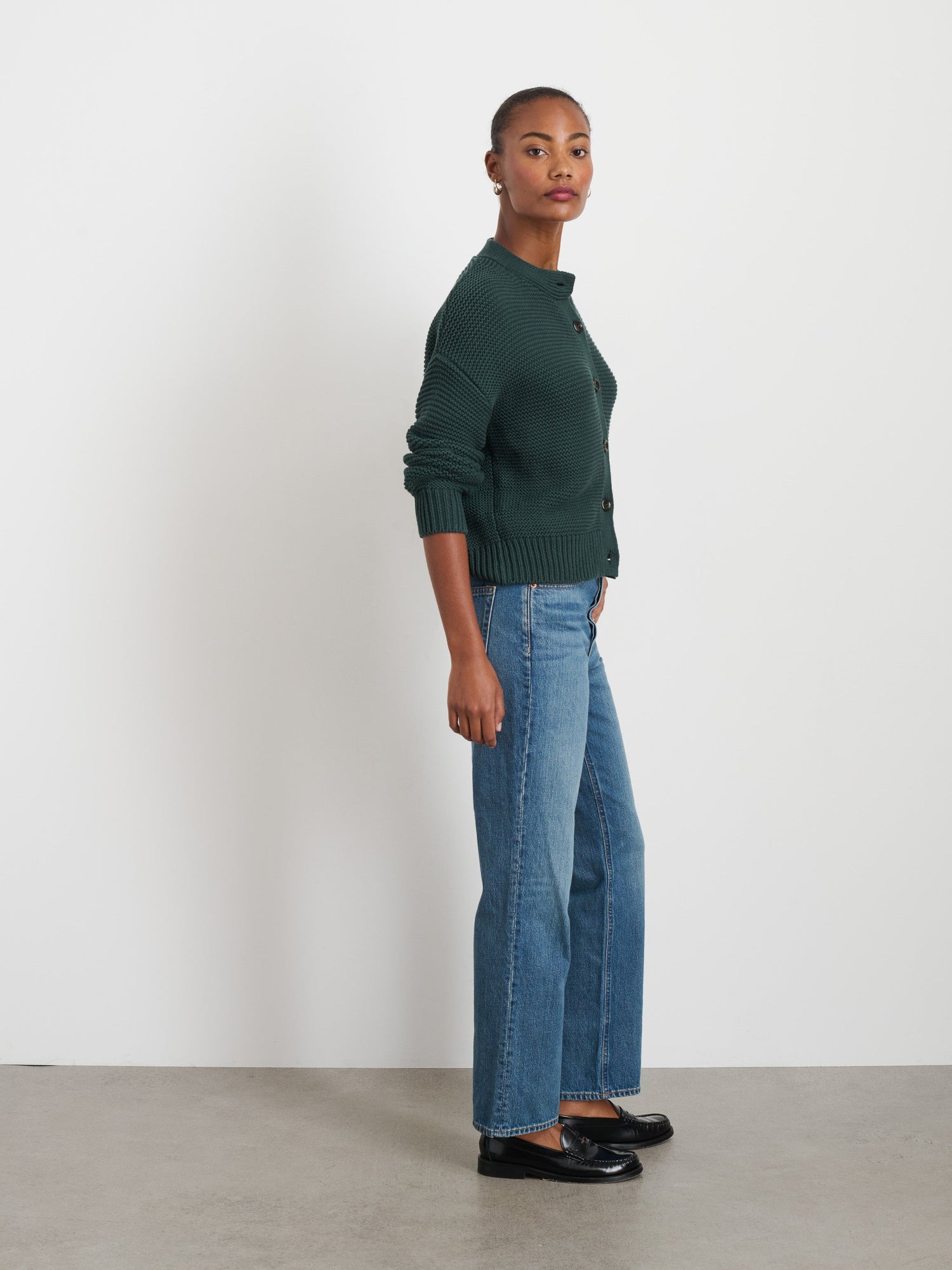 Women | Nico Cardigan | Cotton Dark Spruce