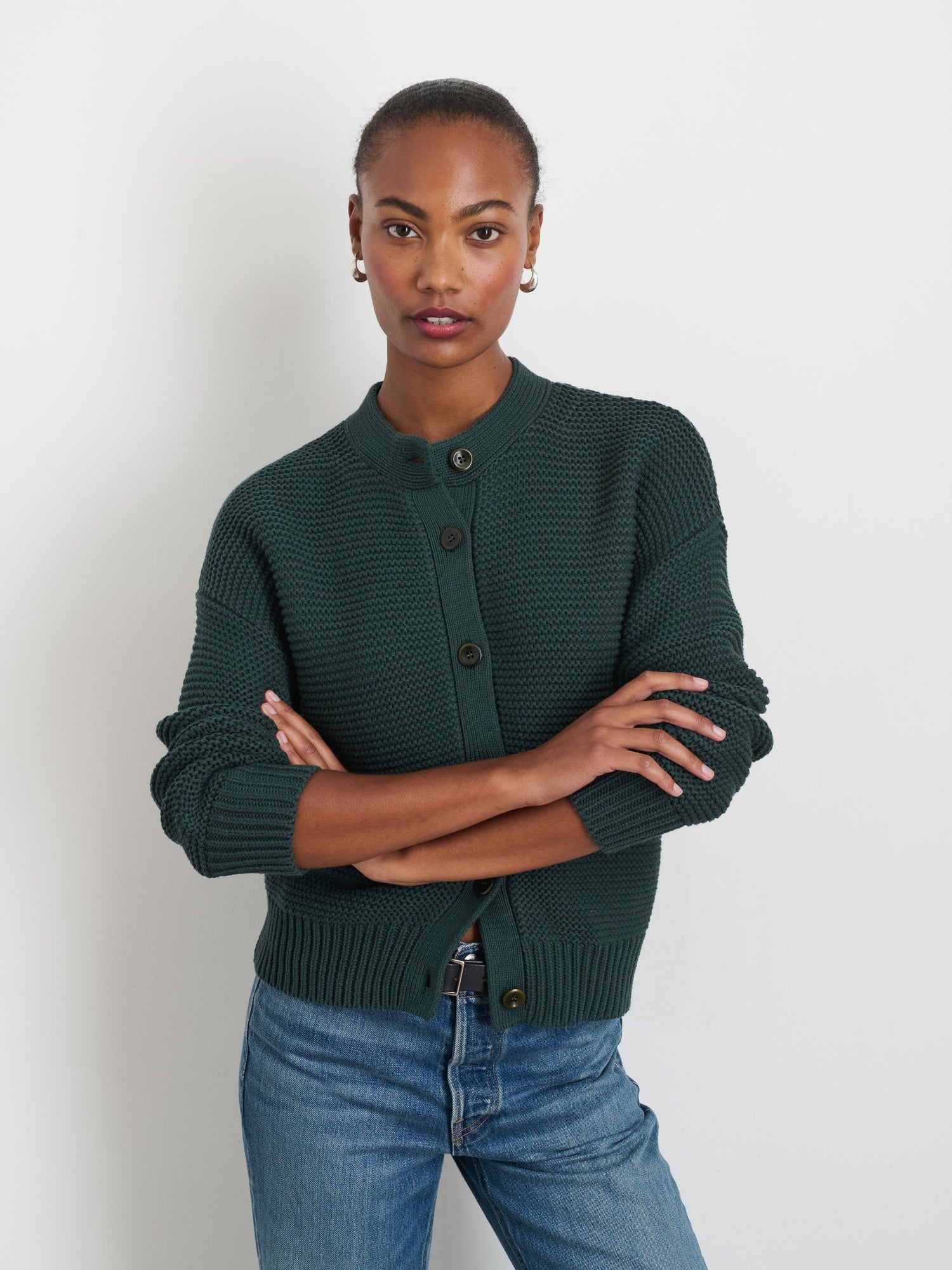 Women | Nico Cardigan | Cotton Dark Spruce