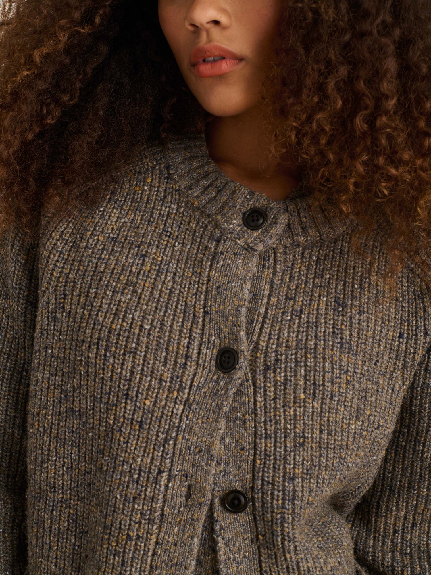 Women | Chunky Rib Cardigan | Donegal Bark
