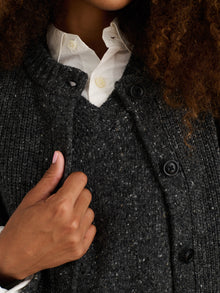 Women | Chunky Rib Cardigan | Donegal Charcoal