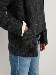 Women | Chunky Rib Cardigan | Donegal Charcoal