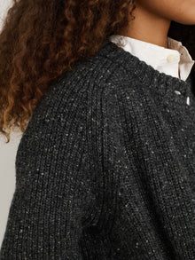 Women | Chunky Rib Cardigan | Donegal Charcoal