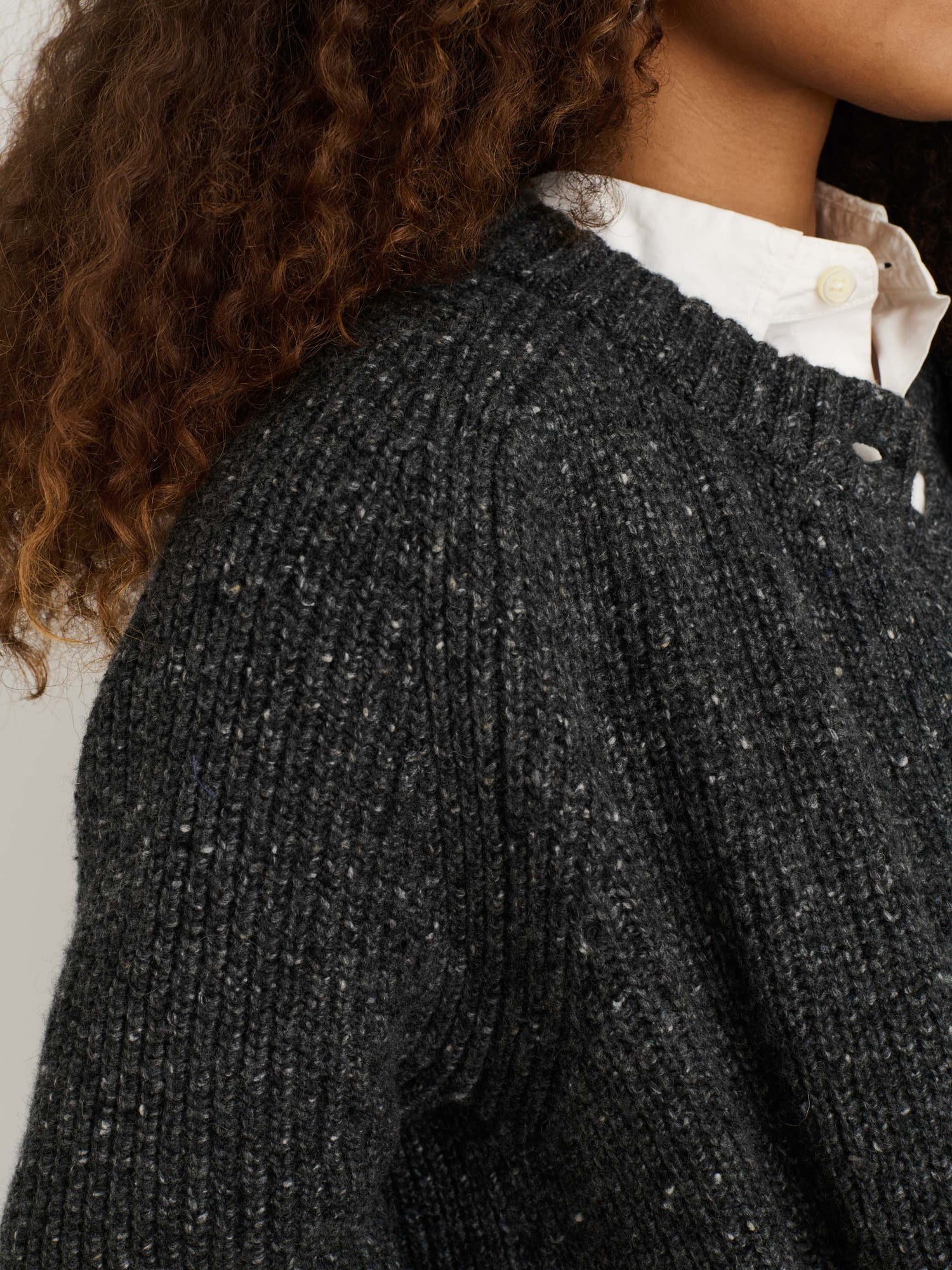 Women | Chunky Rib Cardigan | Donegal Charcoal