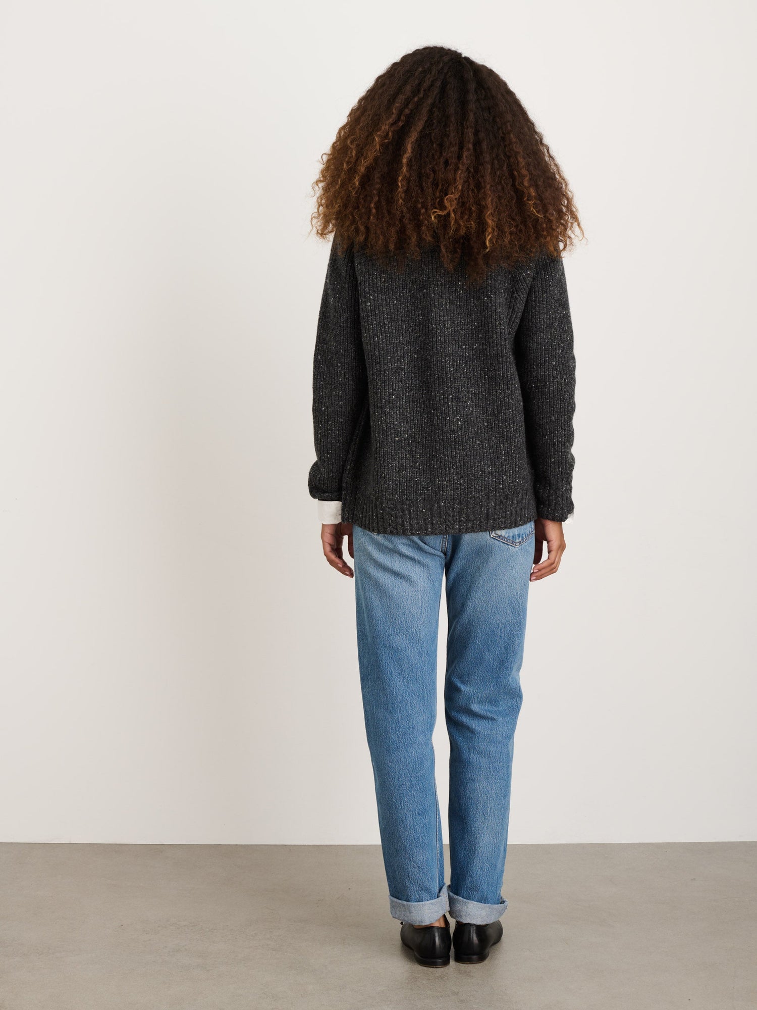 Women | Chunky Rib Cardigan | Donegal Charcoal