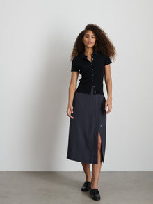 Women | Madeline Skirt | Twill Washed Black