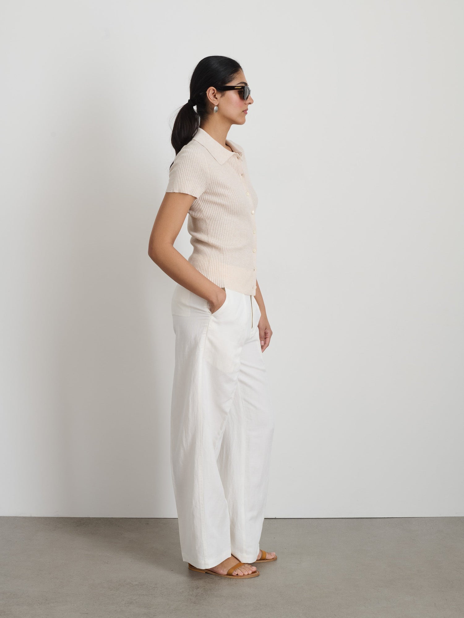 Women | Suzanne Ribbed Polo | Ivory