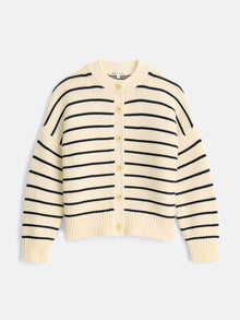 Women | Nico Striped Cardigan | Cotton Ivory x Navy