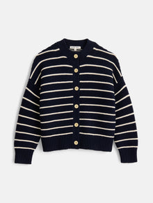 Women | Nico Striped Cardigan | Cotton Navy x Ivory