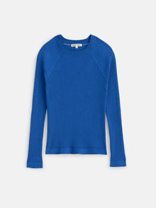 Women | Ribbed Crewneck Sweater | Cosmic Blue