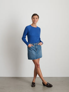Women | Ribbed Crewneck Sweater | Cosmic Blue
