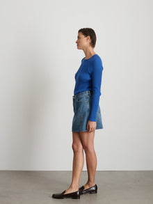 Women | Ribbed Crewneck Sweater | Cosmic Blue