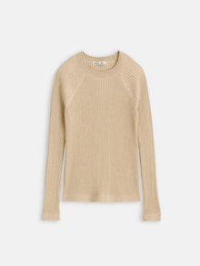 Women | Ribbed Crewneck Sweater | Sand
