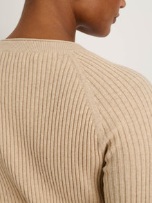 Women | Ribbed Crewneck Sweater | Sand