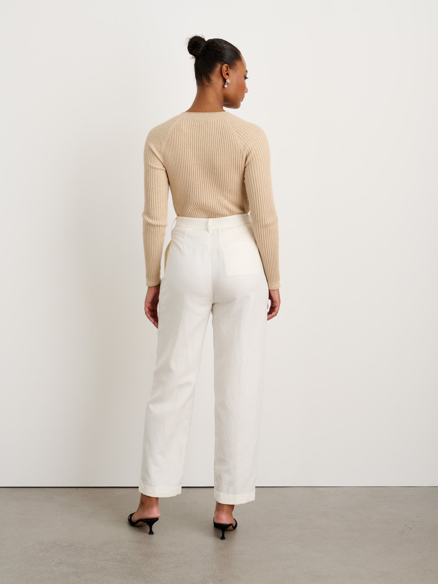 Women | Double Pleat Pant | Twill Ecru
