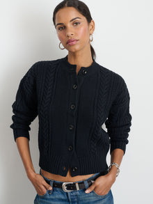 Women | Cable Knit Nico Chunky Cardigan | Black