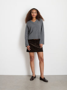 Women | Rowan V-Neck | Cashmere Sterling Grey