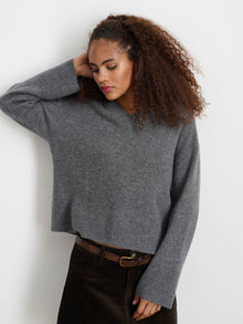Women | Rowan V-Neck | Cashmere Sterling Grey