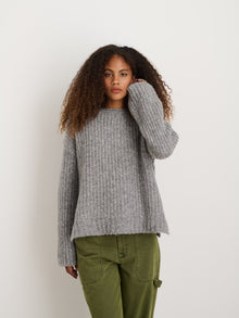 Women | Normandie Alpaca Sweater | Heather Grey