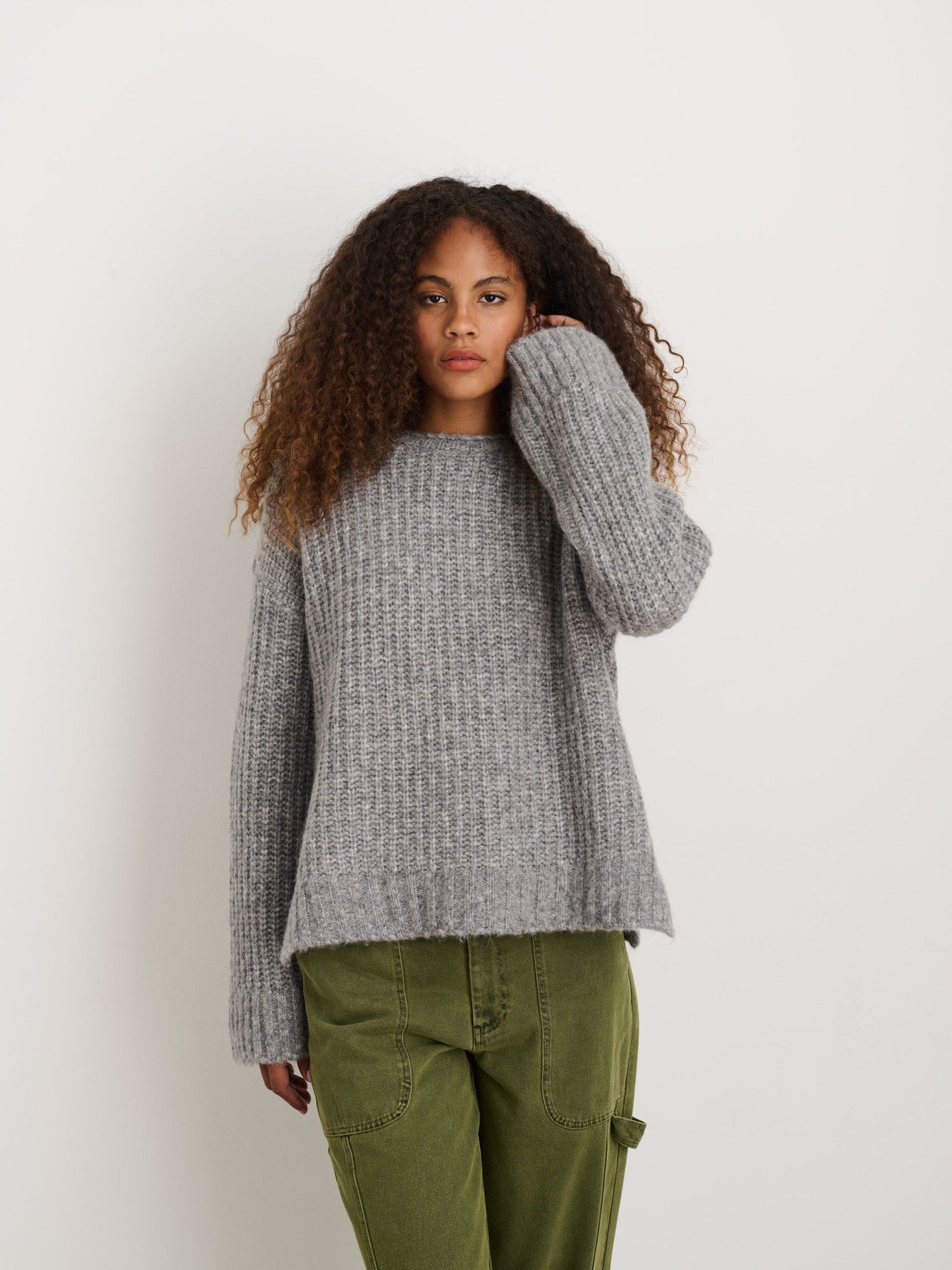Women | Normandie Alpaca Sweater | Heather Grey