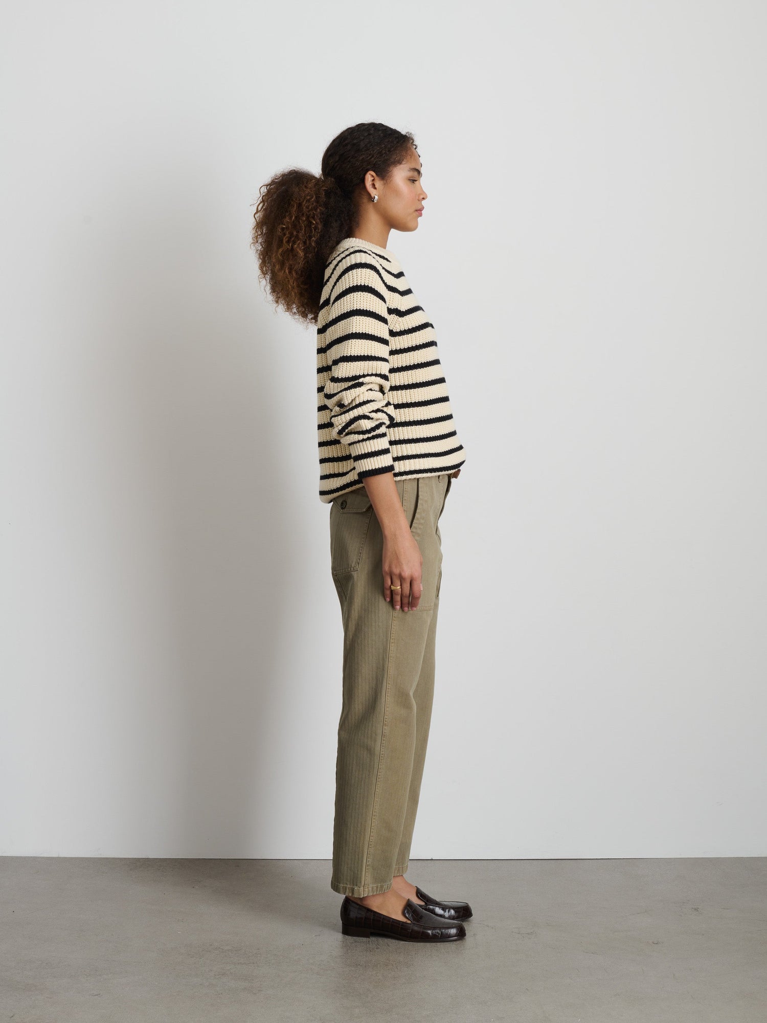 Women | Amalie Sweater | Stripe Ivory x Black